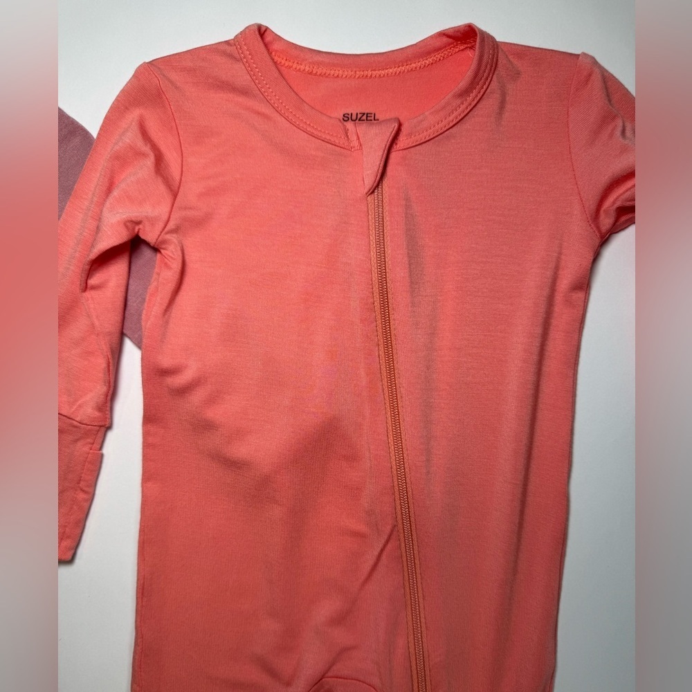 Suzel Baby Girl Bamboo Zip Romper Pajamas Lot Size 0-3M - Picture 3 of 8